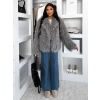 Šedý faux fur kožušinový kabátik HIENO