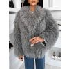 Šedý faux fur kožešinový kabátek HIENO (Veľkosť ONESIZE)