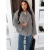 Šedý faux fur kožešinový kabátek HIENO (Veľkosť ONESIZE)