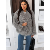 Šedý faux fur kožušinový kabátik HIENO