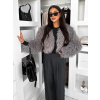 Sivý faux fur kožušinový kabátik TUYEN