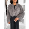Sivý faux fur kožušinový kabátik TUYEN
