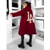 Vínová oversize dlouhá mikina PLUSYT na zip (Veľkosť ONESIZE)