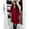 Vínová oversize dlouhá mikina PLUSYT na zip (Veľkosť ONESIZE)
