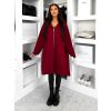 Vínová oversize dlouhá mikina PLUSYT na zip (Veľkosť ONESIZE)