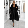 Čierny faux fur dlhý kožušinový kabát HOAIN