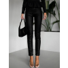 Čierne koženkové štýlové nohavice BRITA