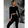 Čierny športový elastický komplet KEYA