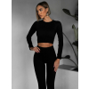 Čierny športový elastický komplet KEYA