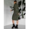 Khaki dlouhé svetrové rolákové šaty OKAROT (Veľkosť ONESIZE)