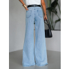 Modré široké wide leg džínsy FOLOS