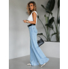 Modré široké wide leg džínsy FOLOS