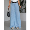 Modré široké wide leg džínsy FOLOS