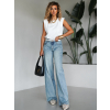 Modré široké wide leg džínsy THESAN