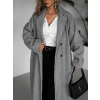 Šedý dlhý elegantný oversize kabát KERRYL