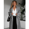 Šedý dlhý elegantný oversize kabát KERRYL