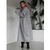 Šedý dlhý elegantný oversize kabát KERRYL