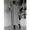 Šedý dlhý elegantný oversize kabát KERRYL