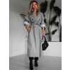 Šedý dlhý elegantný oversize kabát KERRYL