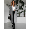 Šedý dlhý elegantný oversize kabát KERRYL
