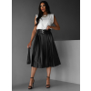 Čierna koženková midi sukňa GWYNECH