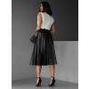 Čierna koženková midi sukňa GWYNECH