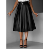 Čierna koženková midi sukňa GWYNECH