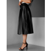 Čierna koženková midi sukňa GWYNECH
