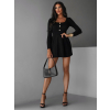 Čierne krátke džersejové vypasované šaty LAKALA