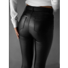 Čierne úzke koženkové nohavice ROBERTY