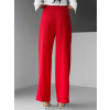 Červené široké elegantné nohavice DONATELLA s opaskom