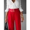 Červené široké elegantné nohavice DONATELLA s opaskom