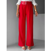 Červené široké elegantné nohavice DONATELLA s opaskom