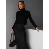 Čierny crop sveter ZEVANDER s rolákom