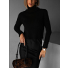 Čierny crop sveter ZEVANDER s rolákom