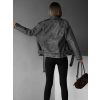 Šedá koženková biker bunda NATALKA