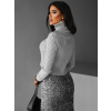 Šedý crop sveter ZEVANDER s rolákom