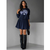 Tmavo modrý komplet PYLADES so skladanou sukňou