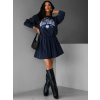 Tmavo modrý komplet PYLADES so skladanou sukňou