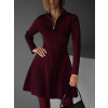 Vínové áčkové džersejové šaty CUONG so zipsom