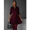 Vínové áčkové džersejové šaty CUONG so zipsom