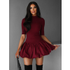 Vínové balónové mini šaty QIANY