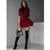 Vínové balónové mini šaty QIANY