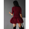 Vínové balónové mini šaty QIANY