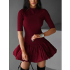 Vínové balónové mini šaty QIANY