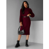 Vínové maxi svetrové šaty FRIDOLINA