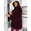 Vínový faux fur kožušinový kabátik CAMTU