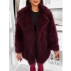 Vínový faux fur kožešinový kabátek CAMTU (Veľkosť M/L)