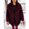 Vínový faux fur kožušinový kabátik CAMTU