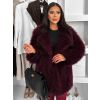 Vínový faux fur kožešinový kabátek CAMTU (Veľkosť M/L)